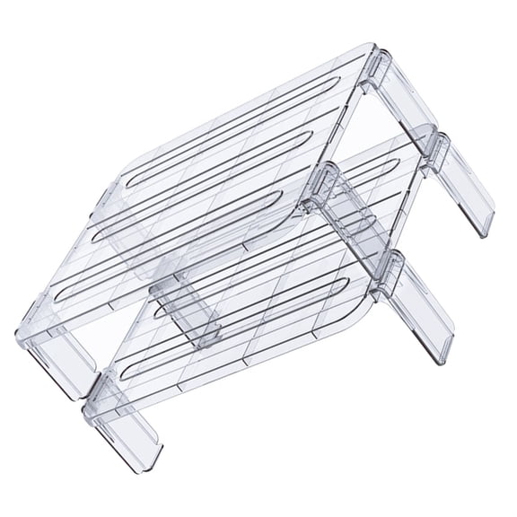 Raindrops 2Pcs Transparent Freezer Organizing Rack Stackable Kitchen Storage Shelf
