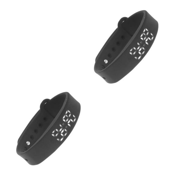 QUTETN 2pcs W5 Multifunction Smart Wristband Bracelet with Pedometer / Thermometer / Sleep Monitor / Vibration Alarm (Black)
