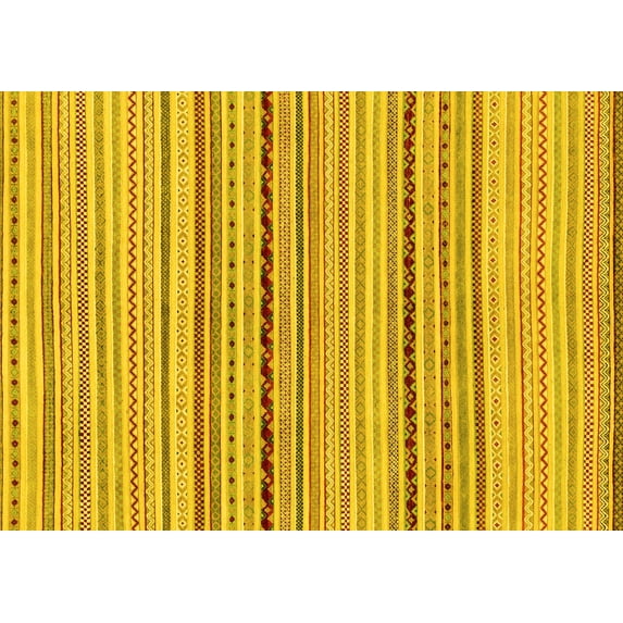 Ahgly Company Indoor Rectangle Abstract Yellow Modern Area Rugs, 4' x 6'