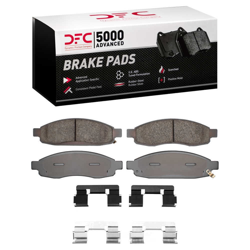 Dynamic Friction Company 1551-1183-01 DFC 5000 Advanced Brake Pads - Ceramic and Hardware Kit - OE