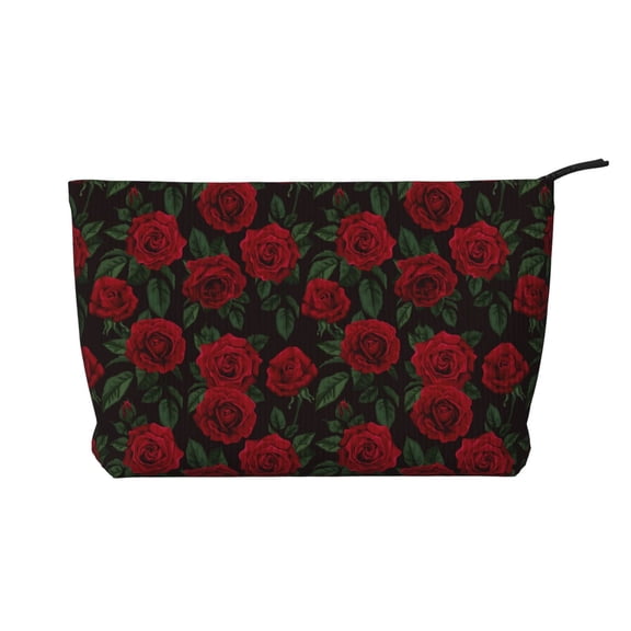 Picia Rose Printed Cosmetic Bags for Women Makeup Bag Large Capacity Purse Travel Toiletry Zipper Storage Pouch Make up Brushes Organizer for Gifts