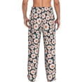 thumbnail image 3 of Uemuo Daisies Flowers Pattern Men's Wide Leg Palazzo Lounge Pants with Pockets Light Weight Loose Comfy Casual Pajama Pants-Large, 3 of 9