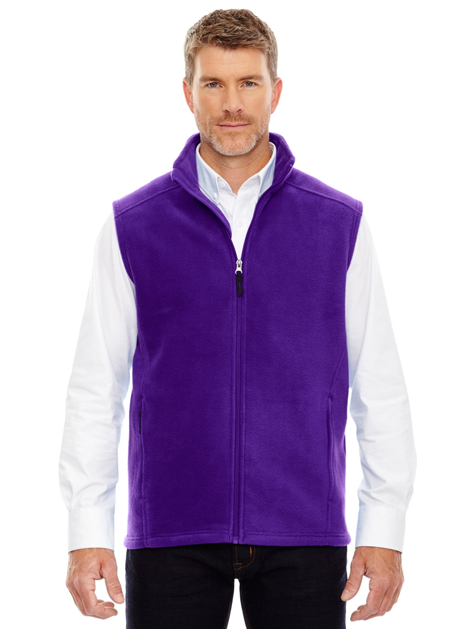 North End Ash City Men's Brushed TricotLined Inside Pocket Fleece Vest