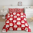 thumbnail image 2 of Ensemble de Literie de Noël Gnome 7 Pcs pour Lit Complet, Ensemble de Literie Père Noël Dessin Animé, Mignon Nain Père Noël Kawaii Chapeau de Père Noël Flocon de Neige avec Couette, Décorations de Noël Rouges, 2 of 5