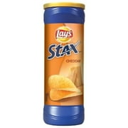 Lays Stax Cheddar Flavored Potato Crisps 5.5 Oz (Pack Of 12)