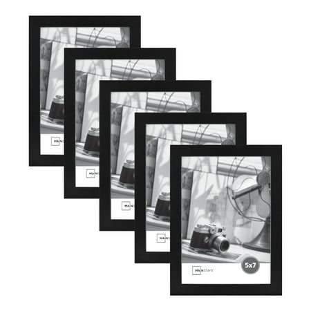 Mainstays 5" x 7" Black Wood Frame Set of Five - Walmart.com