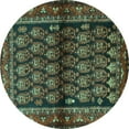 thumbnail image 1 of Ahgly Company Machine Washable Indoor Round Persian Turquoise Blue Traditional Area Rugs, 6' Round, 1 of 4