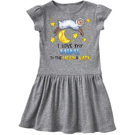 

Inktastic I Love my Mimi to the Moon and Back Cute Sheep Gift Toddler Girl Dress