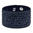 thumbnail image 1 of Granjero Gordo Pulsera de moda Bohemia con diamantes de agua Pulsera envuelta en cuero Regalo de San Valentín - Azul oscuro, 1 of 5