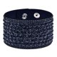 thumbnail image 1 of Nvzi Pulseras Pulseras de moda con diamantes de imitación Pulseras envolventes de cuero Pulseras para el día de San Valentín - Azul oscuro, 1 of 5