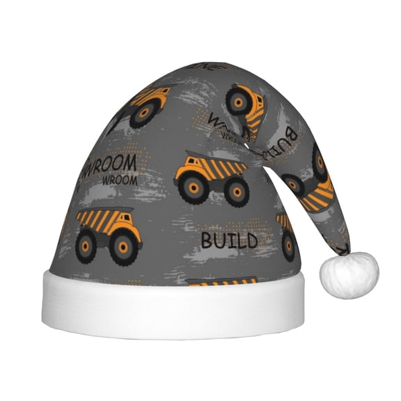 Rateoe Construction Machines Santa Hat Confortable Christmas Hat for Christmas Party Favors Fit for Kids