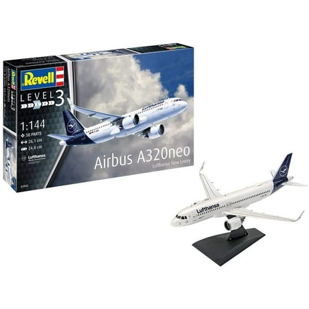 REVELL ALLEMAGNE 1:144 Kit de modèle à l'échelle Airbus A320neo Lufthansa  New Livery (03942) Kit de modèle d'avion à l'échelle 1:144