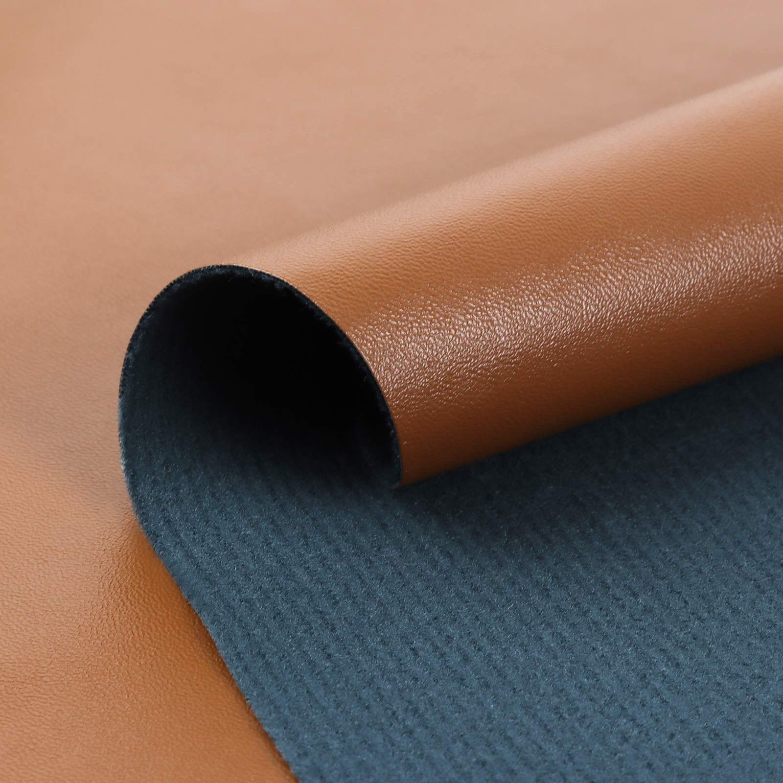 EdgeSeal 54 in Wide Faux Leather Material PU Fabric, Textured, Upholstery Fabric, By the Yard, Brown
