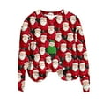 thumbnail image 4 of Bzhegqhd Women's T-shirts Christmas Print Sweatshirts Long Sleeve Round Neck Pullover Top No Hood Loose Fit Casual Fashion Blouse Plush Soft Fleece Fall Winter Tee, 4 of 8