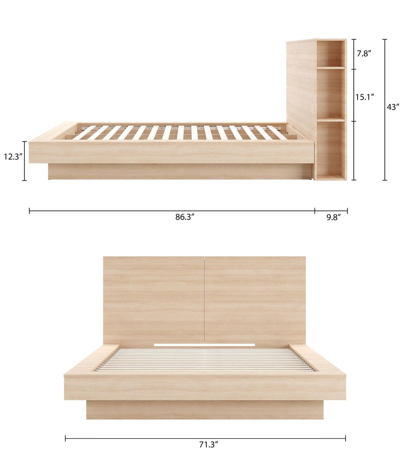 Nexera Marconi Platform Bed with Headboard