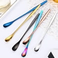 thumbnail image 4 of Ice Cream Spoon, Long Handle Iced Tea Spoon, Coffee Spoon, Stainless Steel Dessert Spoon Square Head Mixing Stirring Square Spoons for Cocktail Dessert Milkshake Ice Tea, 4 of 8