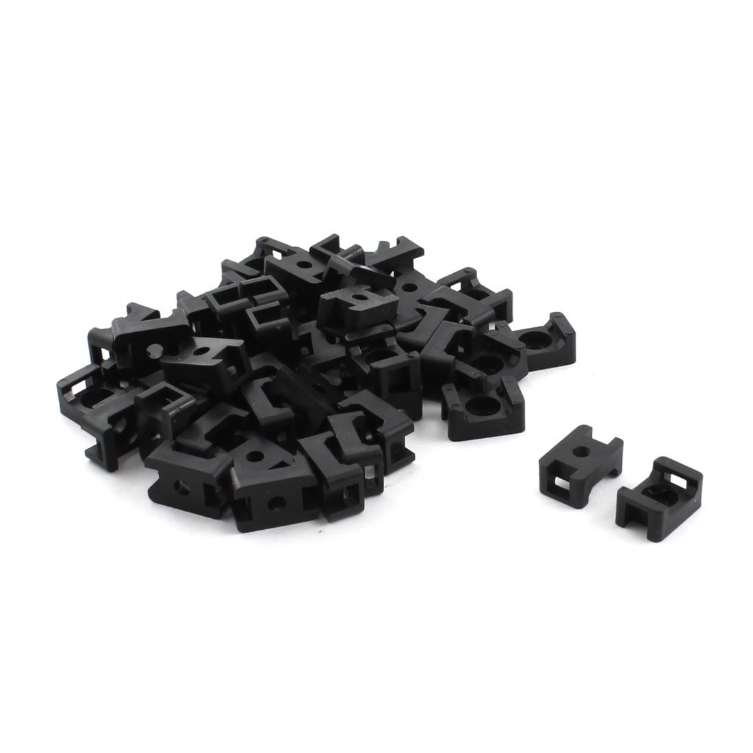100Pcs Universal Black 4.5mm Width Cable Tie Saddle Type Holder Mount Base Wire* 