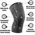 thumbnail image 4 of (L, negro) Rodillera deportiva (paquete de 2), rodillera de compresión transpirable para rótula, rodillera de ligamento para desgarro de menisco, osteoartritis, recuperación de lesiones, correr, fútbol brillar Electrónica, 4 of 5