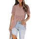 thumbnail image 2 of Women Chiffon Shirt, Breathable Comfortable Women Chiffon Top Babydoll Hem Polyester For Outdoor Activities ANGGREK AH3045, 2 of 6
