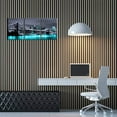 thumbnail image 2 of Black White and Teal Blue New York Brooklyn Bridge Cityscape Night Building Skyline Picture Canvas Prints Wall Art for Modern Home Office Bedroom Decoration, 2 of 5