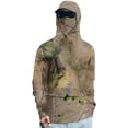 thumbnail image 2 of Hooded Sun Shirts for Men with Mask UPF 50+ Fishing Blouses Long Sleeve UV Rash Guard Cooling Lightweight Hoodies M Light Green, 2 of 5
