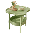 thumbnail image 1 of Table d'Appoint pour Canapé, Petite Table de Rangement pour Chambre, Table Basse à Double Couche Verte, 1 of 6