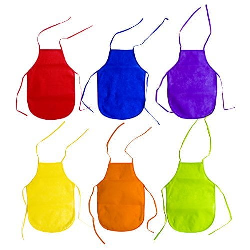 KIDS CHILDS SMALL DISPOSABLE POLYTHENE PLASTIC APRONS ART CRAFT 