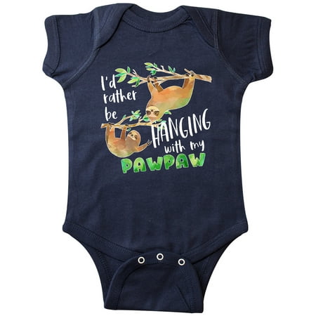 

Inktastic Id Rather Be Hanging with my Pawpaw- Cute Sloths Gift Baby Boy or Baby Girl Bodysuit