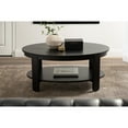 thumbnail image 3 of Kate and Laurel Foxford Modern Tiered Oval Coffee Table, 38 x 24 x 18, Black, Transitional Two-Tier Living Room Table with Storage and Resilient Wood Construction, 3 of 10