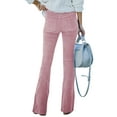 thumbnail image 3 of Grianlook Ladies Baggy Corduroy Trousers Wide Leg Elastic Waisted Palazzo Pant Loungewear With Pockets Flare Pants Pink XL, 3 of 3