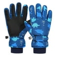 thumbnail image 2 of Kids Winter Ski Gloves Waterproof Warm Snow Mittens Full Finger Gloves for Toddlers Infants Blue 3 Y-6 Y, 2 of 5