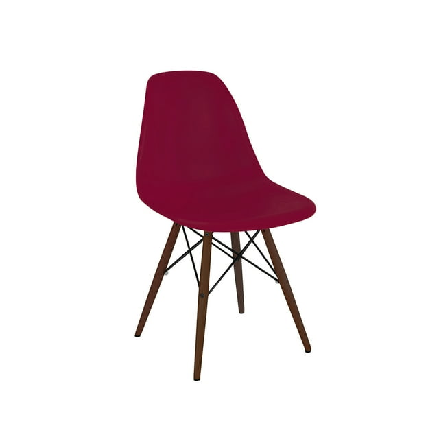 Trige Claret Mid Century Side Chair Walnut Base (Set of 5)