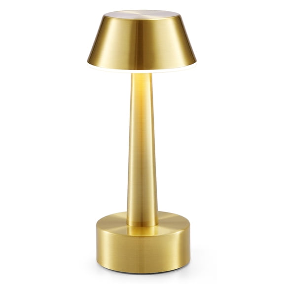 EaseAurica Cordless Small Table Lamp, Rechargeable Battery Operated Touch Lamps, Gold 3-Way Dimmable Metal Portable Bedside Mini Night Light for Home Decor