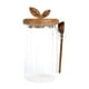 thumbnail image 4 of Tarro de cristal con tapa de madera y cuchara, tarro para condimentos, tarro transparente para especias, bote transparente 800 ml, 4 of 9