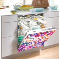 thumbnail image 2 of Yayeee Magnetic Dishwasher Cover for The Front Decoration Home Kitchen Machine Sticker Protector, Purple Colorful Circles, 2 of 6