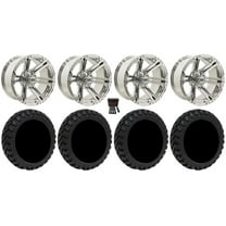 GTW Specter 12" Golf Cart Wheels Chrome 22" Nomad Tires E-Z-GO & Club Car