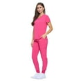 thumbnail image 2 of M&M SCRUBS Women's Essential Scrub Top and Pant Cool Stretch Jogger Scrub Set (Medium, Hot Pink), 2 of 6