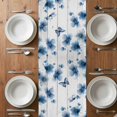 thumbnail image 6 of Navy Blue Floral Table Runner - 72 Inch Long, Kitchen Dining Table Runner Dresser Scarves, Spring Flowers Butterflies Wooden Farmhouse Decor for Coffee Tables Wedding Party Banquet, 6 of 8