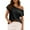Black, variant on Cqxid525 Women's Casual Top Womens Off One Shoulder Sweater Tops Summer Short Sleeve Casual Loose Knit Trendy Going Out Tops Casual Blouses for Women