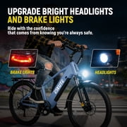 ESKUTE C200D 70-Mile Electric Bike for Adults, 840Wh Removable Battery, 1300W Peak Motor, Up to 28MPH, 26 Tires, 7-Speed Step-Over E-Bike Blue, UL2849