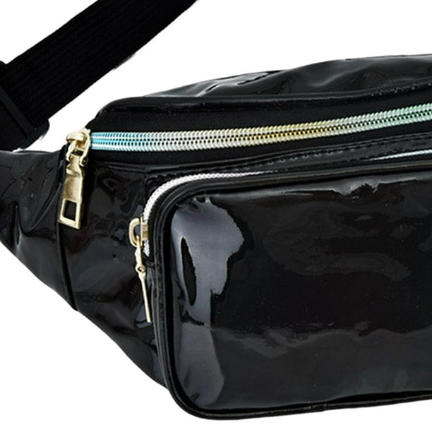 TISHITA Fanny Pack Fanny Pack Small Pouch Hologram Hip Bag for Walking Casual Headphones Black Walmart