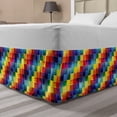 thumbnail image 1 of Abstract Bed Skirt, Rainbow Colored Square Shaped Diverse Patterns Diagonal Forms Geometric, Elastic Bedskirt Dust Ruffle Wrap Around for Bedding Decor, 4 Sizes, Multicolor, by Ambesonne, 1 of 2