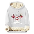 thumbnail image 2 of EchfiProm Fleece Hoodies for Men Graphic Heavyweight Christmas Wine Glasses Pullover Hooded White Xmas Outdoor Mens Sweatshirt XL, 2 of 5