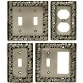 thumbnail image 4 of Brainerd 64044 Paisley Single Duplex Wall Plate - Brushed Satin Pewter - 1 Pack, 4 of 5