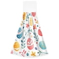 thumbnail image 7 of Yayeee Kitchen Hanging Hand Towels Set of 2 with Loop Bathroom Absorbent Tie Towel, Cute Easter Eggs, 7 of 7