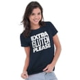 thumbnail image 4 of Extra Gluten Please Foodie Love Carbs Womens Fitted Plus Size Graphic Tee Brisco Brands 2X, 4 of 5