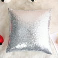 thumbnail image 2 of PiccoCasa 18"x18" Decorative Cushion Cover Sparkling Sequin Throw Pillowcase, Silver, 2 of 8