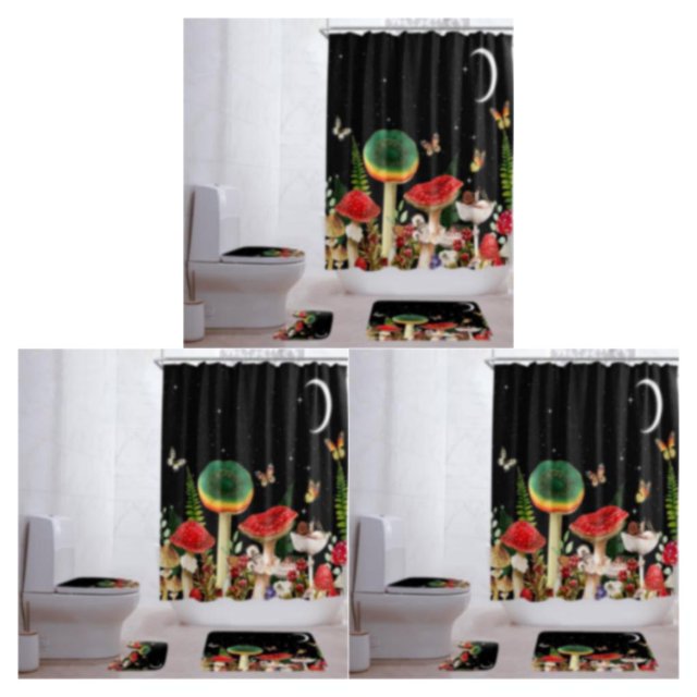 Inteprter Poliéster Acogedor y atractivo Baño Ambiente Seta Cortina de ducha Suave y elegante Cortina de ducha para baño MUSH-2 120 * 180 300g Type1 NO1