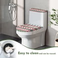 thumbnail image 4 of HELLHERO Christmas Stripe Design Toilet Dust Cover Set & Toilet Lid Covers with Adjustable Polyester Fabric for Elastic Installation, Washable, 4 of 8