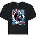 thumbnail image 3 of Marvel Captain America - Comic Book Panels - Juniors Cropped Graphic T-Shirt, 3 of 5